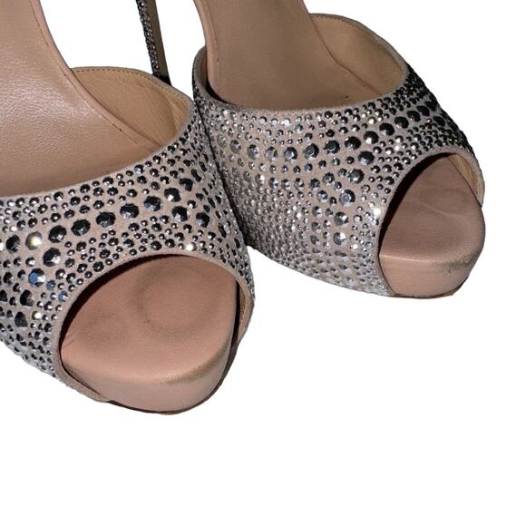 Valentino Micro Stud Suede Mary Jane D'Orsay Stiletto Heels Size 39.5 - Picture 10 of 14